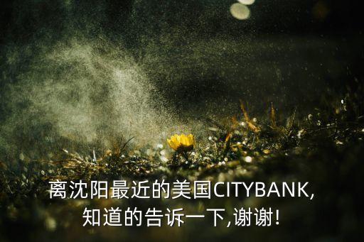 離沈陽最近的美國(guó)CITYBANK,知道的告訴一下,謝謝!
