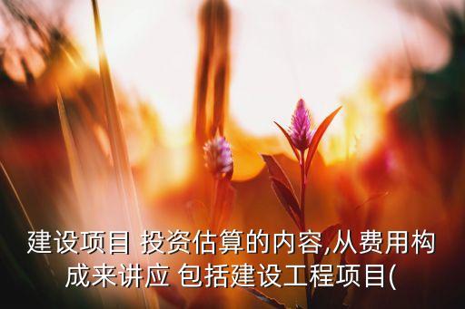 建設(shè)項目 投資估算的內(nèi)容,從費用構(gòu)成來講應(yīng) 包括建設(shè)工程項目(