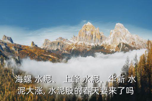 海螺 水泥、 上峰 水泥、華新 水泥大漲, 水泥股的春天要來(lái)了嗎