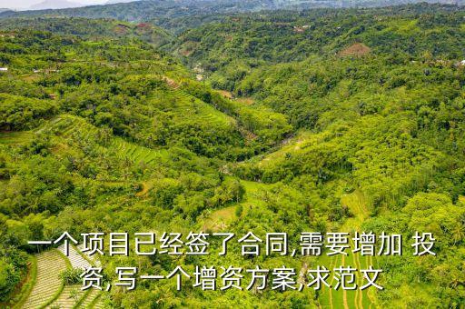 一個項目已經簽了合同,需要增加 投資,寫一個增資方案,求范文
