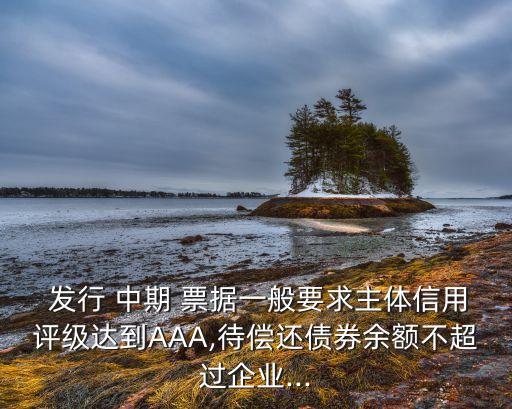  發(fā)行 中期 票據(jù)一般要求主體信用評(píng)級(jí)達(dá)到AAA,待償還債券余額不超過企業(yè)...