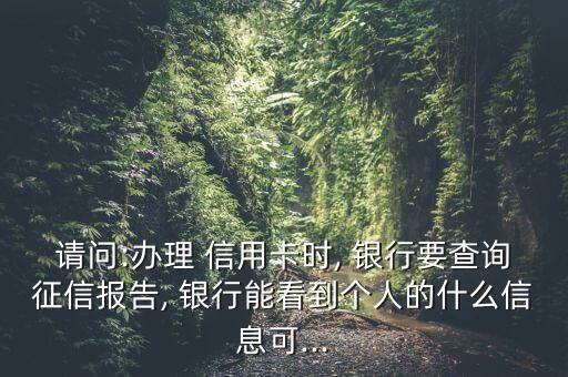 請(qǐng)問:辦理 信用卡時(shí), 銀行要查詢征信報(bào)告, 銀行能看到個(gè)人的什么信息可...