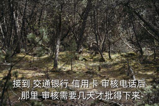 接到 交通銀行 信用卡 審核電話后,那里 審核需要幾天才批得下來(lái)