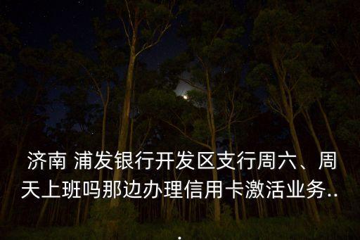  濟南 浦發(fā)銀行開發(fā)區(qū)支行周六、周天上班嗎那邊辦理信用卡激活業(yè)務...