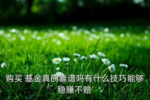 購(gòu)買 基金真的靠譜嗎有什么技巧能夠穩(wěn)賺不賠