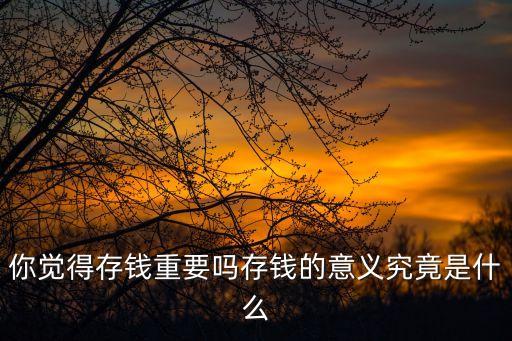 你覺(jué)得存錢重要嗎存錢的意義究竟是什么