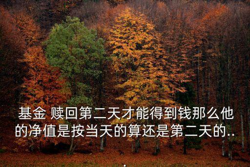  基金 贖回第二天才能得到錢(qián)那么他的凈值是按當(dāng)天的算還是第二天的...