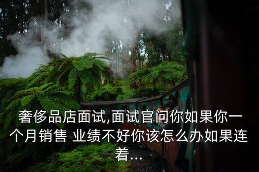  奢侈品店面試,面試官問(wèn)你如果你一個(gè)月銷售 業(yè)績(jī)不好你該怎么辦如果連著...
