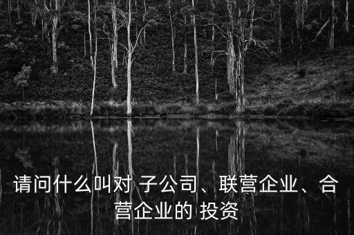 請問什么叫對 子公司、聯營企業(yè)、合營企業(yè)的 投資