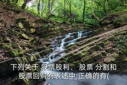 下列關(guān)于 股票股利、 股票 分割和 股票回購的表述中,正確的有(