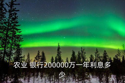 農(nóng)業(yè) 銀行200000萬(wàn)一年利息多少