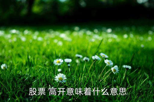  股票 高開(kāi)意味著什么意思