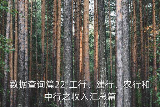 數(shù)據(jù)查詢(xún)篇22:工行、建行、農(nóng)行和中行之收入?yún)R總篇