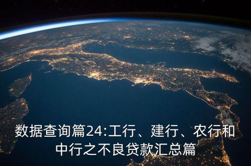 數(shù)據(jù)查詢(xún)篇24:工行、建行、農(nóng)行和中行之不良貸款匯總篇