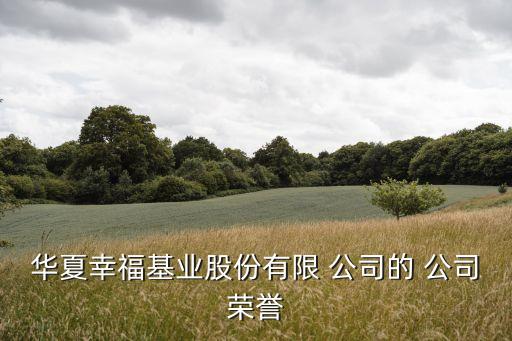 華夏幸?；鶚I(yè)股份有限 公司的 公司榮譽(yù)
