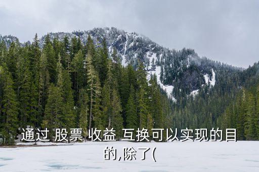 通過 股票 收益 互換可以實現的目的,除了(
