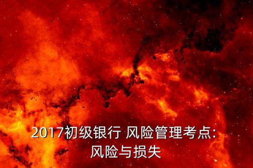 2017初級銀行 風(fēng)險(xiǎn)管理考點(diǎn): 風(fēng)險(xiǎn)與損失
