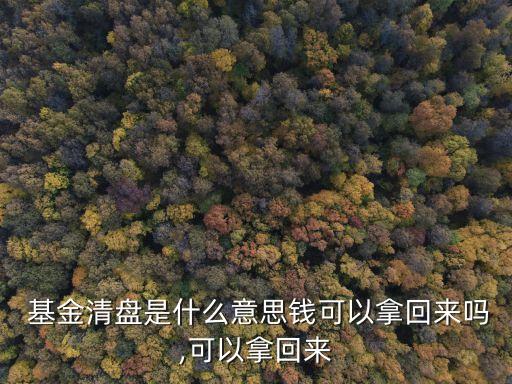  基金清盤是什么意思錢可以拿回來(lái)嗎,可以拿回來(lái)