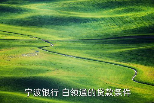 寧波銀行白領通利率計算和申請