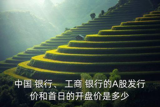 中國(guó) 銀行、 工商 銀行的A股發(fā)行價(jià)和首日的開(kāi)盤價(jià)是多少