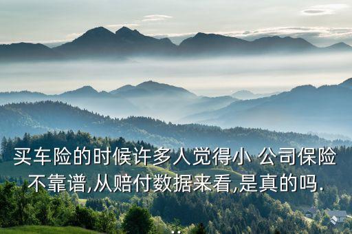 買車險的時候許多人覺得小 公司保險不靠譜,從賠付數(shù)據(jù)來看,是真的嗎...