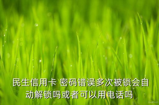  民生信用卡 密碼錯(cuò)誤多次被鎖會(huì)自動(dòng)解鎖嗎或者可以用電話(huà)嗎