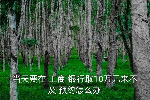 當(dāng)天要在 工商 銀行取10萬元來不及 預(yù)約怎么辦