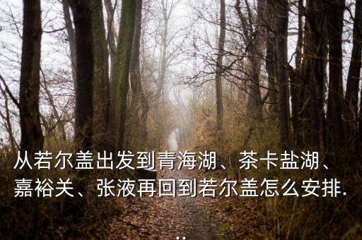 從若爾蓋出發(fā)到青海湖、茶卡鹽湖、 嘉裕關(guān)、張液再回到若爾蓋怎么安排...