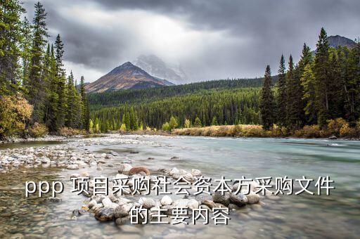 ppp 項目采購社會資本方采購文件的主要內(nèi)容