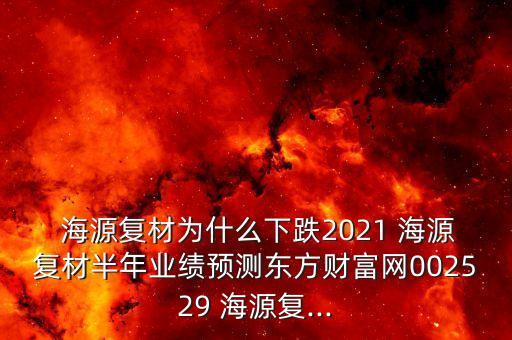  海源復(fù)材為什么下跌2021 海源復(fù)材半年業(yè)績預(yù)測東方財(cái)富網(wǎng)002529 海源復(fù)...