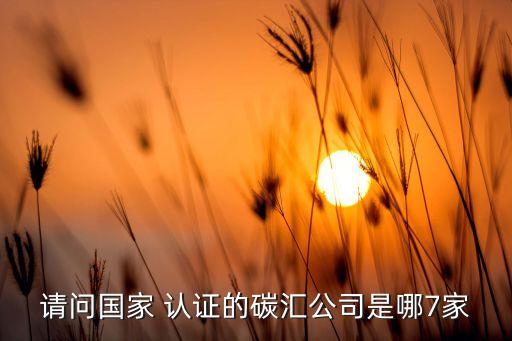 請問國家 認(rèn)證的碳匯公司是哪7家