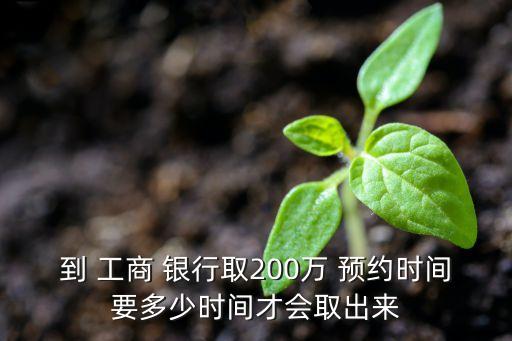 到 工商 銀行取200萬 預(yù)約時間要多少時間才會取出來