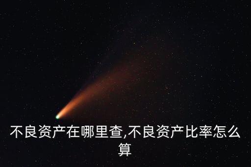不良資產在哪里查,不良資產比率怎么算