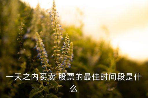一天之內(nèi)買(mǎi)賣(mài) 股票的最佳時(shí)間段是什么