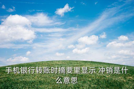 手機銀行轉(zhuǎn)賬時摘要里顯示 沖銷是什么意思