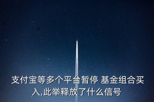  支付寶等多個(gè)平臺(tái)暫停 基金組合買(mǎi)入,此舉釋放了什么信號(hào)
