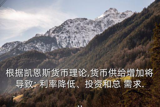 根據(jù)凱恩斯貨幣理論,貨幣供給增加將導(dǎo)致: 利率降低、投資和總 需求...