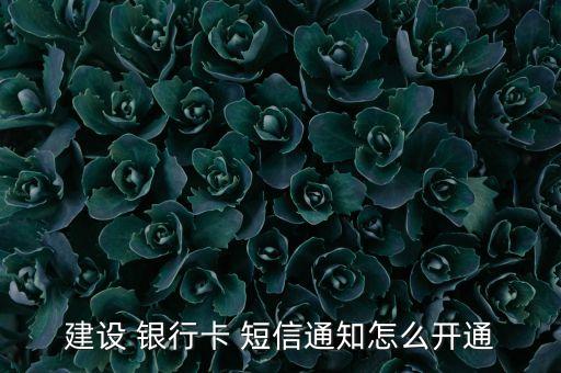 建設 銀行卡 短信通知怎么開通