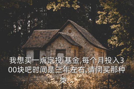 我想買一點(diǎn)定投 基金,每個(gè)月投入300塊吧時(shí)間是三年左右,請問買那種類...