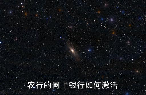 農行的網上銀行如何激活