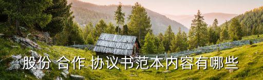 股份公司合作協(xié)議書(shū),多人股份公司成立合作協(xié)議書(shū)