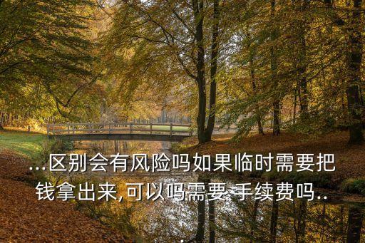...區(qū)別會(huì)有風(fēng)險(xiǎn)嗎如果臨時(shí)需要把錢拿出來(lái),可以嗎需要 手續(xù)費(fèi)嗎...