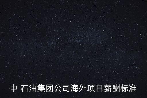中 石油集團公司海外項目薪酬標準