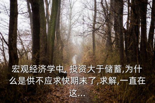 宏觀經濟學中, 投資大于儲蓄,為什么是供不應求快期末了,求解,一直在這...
