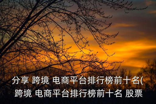 分享 跨境 電商平臺排行榜前十名( 跨境 電商平臺排行榜前十名 股票