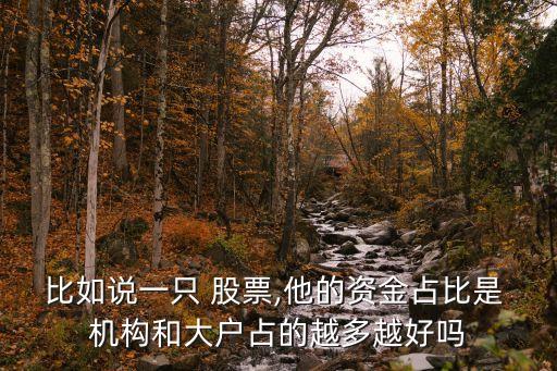 比如說一只 股票,他的資金占比是 機(jī)構(gòu)和大戶占的越多越好嗎