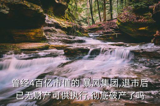 曾經(jīng)4百億市值的 暴風(fēng)集團(tuán),退市后已無(wú)財(cái)產(chǎn)可供執(zhí)行,徹底破產(chǎn)了嗎