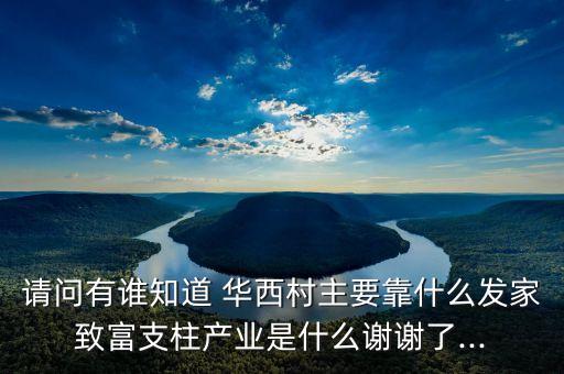 請(qǐng)問有誰知道 華西村主要靠什么發(fā)家致富支柱產(chǎn)業(yè)是什么謝謝了...