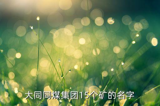 大同同煤集團(tuán)15個礦的名字
