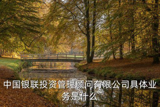 中國銀聯(lián)投資管理顧問有限公司具體業(yè)務(wù)是什么